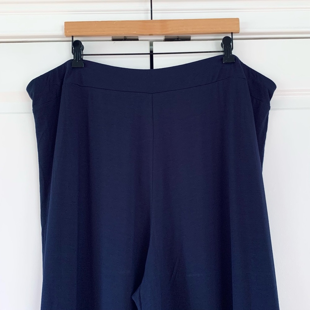Eileen Fisher Pants Wide Leg Ankle Viscose Blue Jersey Pull On NEW Plus Size 3x - Picture 4 of 7